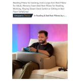 Memory Foam Bed Rest Pillow, Grey*appears new