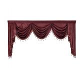 Set of 4 Waterfall Valances w/ Tassels, Burgundy,