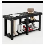 3-Tier Shoe Rack Bench, Black*appears new,