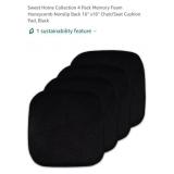 NEW 4 Pk Memory Foam Chair Cushions Nonslip Back