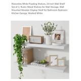 NEW Set of 2 Floating Shelves, 24", Washed White