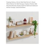 NEW Set of 2 Floating Shelves, 36", Rustic Wood