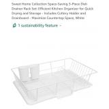 NEW 3-Pc Dish Drainer Rack, White