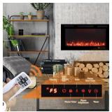 New 42 Inch Electric Fireplace Heater, Recessed
