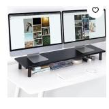 New Bamboo Extra Long Dual Monitor Stand Riser