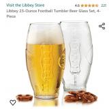 Libbey 23-Ounce Football Tumbler Beer Glass Set,
