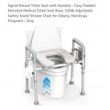 Safety Assist Raised Toilet Seat w/