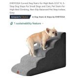 5-Step Dog Stairs, Non-Slip, Grey*appears new