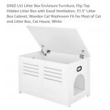 NEW Flip Top Litter Box Enclosure, White, 31.5"L