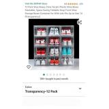 12 Pack Shoe Boxes, Clear Acrylic Plastic Shoe