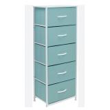 5 Drawer Fabric Dresser, Aqua*needs hardware