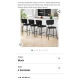 Counter Height Bar Stools Set of 4 - Black