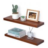 NEW Set of 2 - 24" Floating Shelves, Wooden,