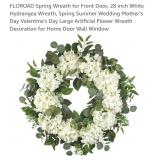 NEW 28" White Hydrangea Wreath, Spring/Summer