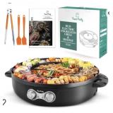 New DUO Electric Smokeless Grill and Hot Pot,