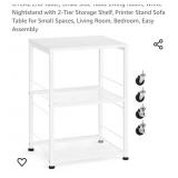 End Table, Small Side Table Living Room, White