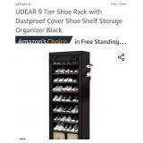 9 Tier Shoe Rack with shelf storage