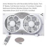 shinic Window Fan with Reversible Airflow Quiet,