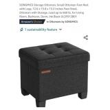 Small Ottoman Foot Rest w/ Legs, 12.6" x 15.8" x