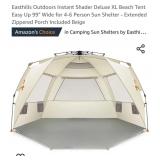 4-6 Person Deluxe XL Beach Tent Pop Up 99" W,