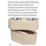 Adjustable Dog Feeder & Food Storage  8" -12"