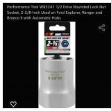 2 3/8" SAE. 4WD Lock nut socket