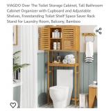 NEW Bamboo Over The Toilet Storage Cabinet,