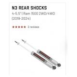 2 New 2019-24 Dodge Ram 1500  Rear Shocks, 3.5"