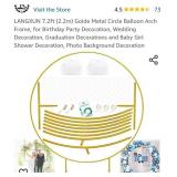 LANGXUN 7.2ft (2.2m) Golde Metal Circle Balloon