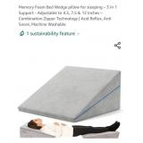 3 In 1 Memory Foam Bed Wedge Pillow, Grey