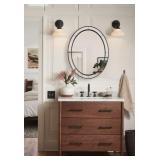 New Matte Black Oval Mirror 24ï¿½x36ï¿½  Wall Mounted