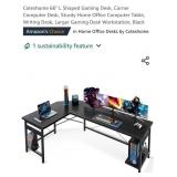 NEW Coleshome 66" L Shaped Gaming Desk,
