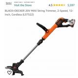 BLACK+DECKER 20V MAX String Trimmer, 2-Speed,