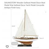 SAILINGSTORY Wooden Sailboat Model Decor Boat