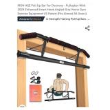 NEW IRON AGE Pull Up Bar For Doorway, Black & Red