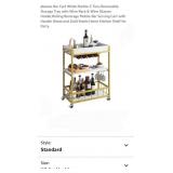 aboxoo Bar Cart White Marble 3 Tiers Removable