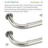 Curtain Rods, 2 Packs Wrap Around Curtain Rod for