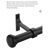 NEW 48" - 86" Curtain Rod, Matte Black *some