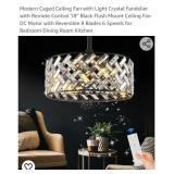 NEW 18ï¿½ Crystal Fandelier w/ Remote Control,