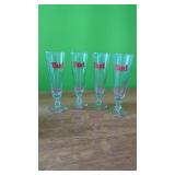 4 Tall Bud Beer Glasses
