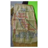 Burlap Railroad Bag. Heart of California Red