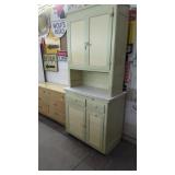 Vintage Kitchen Cabinet 2 PC  38"Wide 85" Tall