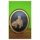 Antique Oval Baby Picture 22.5"Tall x 18.5" W  (