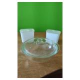 2 Vintage Refrigerator Dishes & Pyrex Casserole