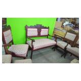 Beautiful 7 PC Walnut  Victorian  Parlor Set.