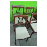Mahogany Lyre Style Chairs. (4). Very nice