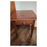 Pine End Table With Drawer