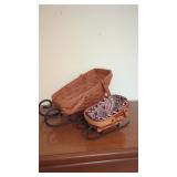 2 Longaberger Basket Sleighs Larger 1991, Smaller