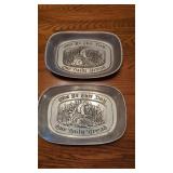 2 Pewter  Bread Trays