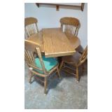 Round Table & 4 Chairs with Leaf.